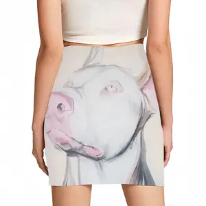 Women White Doberman Hip Skirt