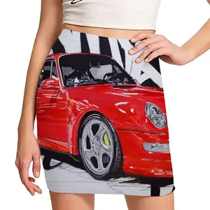 Women Porsche Turbo Red Hip Skirt