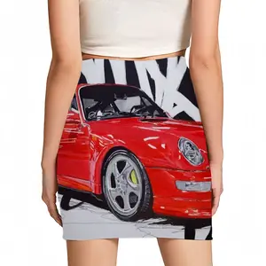 Women Porsche Turbo Red Hip Skirt