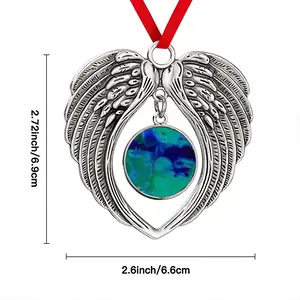 Liquid Blue Christmas Wings Pendant