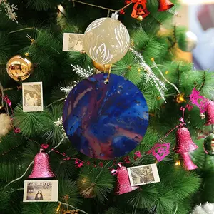 Silver-Blue Circular Pendant (Aluminum)