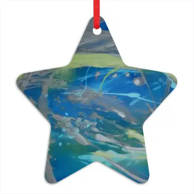 Lime Green Blue Star Pendant (Aluminum)