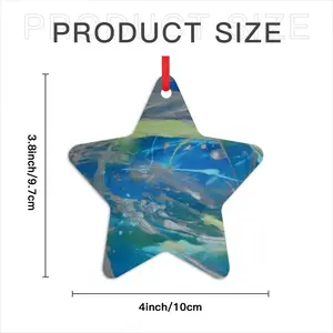 Lime Green Blue Star Pendant (Aluminum)