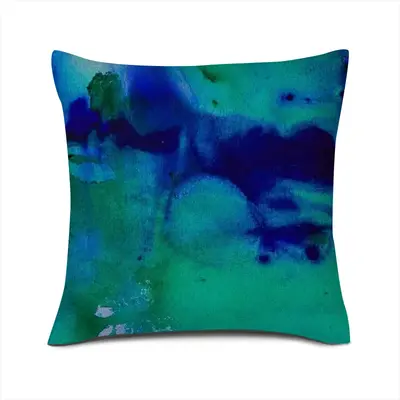 Liquid Blue Linen Throw Pillow (Multi-Size)