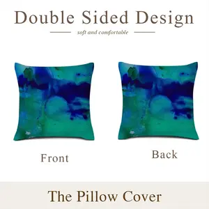 Liquid Blue Linen Throw Pillow (Multi-Size)