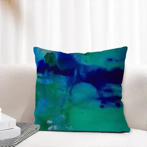 Liquid Blue Linen Throw Pillow (Multi-Size)