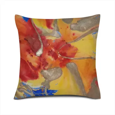 Flower Flame Linen Throw Pillow (Multi-Size)