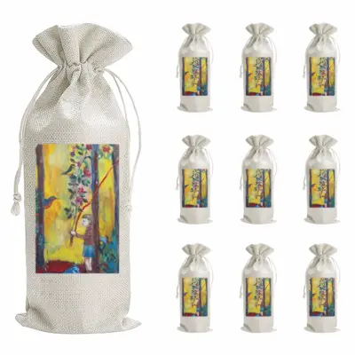 Angel Of Forest Wine Bags (Linen)