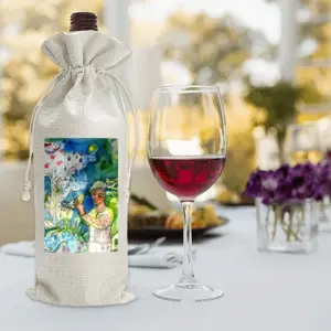 Boy With Bird Wine Bags (Linen)