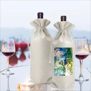 Boy With Bird Wine Bags (Linen)