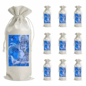 Drawing Ink - Blue Diva Wine Bags (Linen)