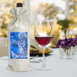 Drawing Ink - Blue Diva Wine Bags (Linen)