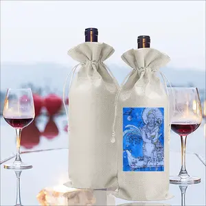 Drawing Ink - Blue Diva Wine Bags (Linen)