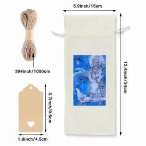 Drawing Ink - Blue Diva Wine Bags (Linen)