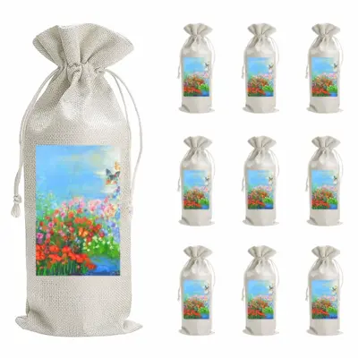 Butterflies Are Free Ii Wine Bags (Linen)