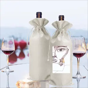 Into The Matrix Wine Bags (Linen)