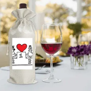 Love Is The Champion Wine Bags (Linen)