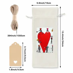 Love Is All Around Wine Bags (Linen)