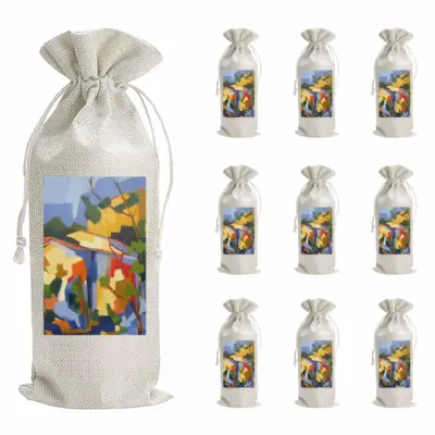 Riverside Houses Wine Bags (Linen)