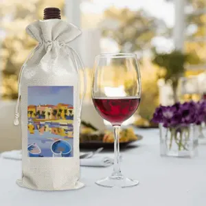 Harbor In The South Of France Wine Bags (Linen)