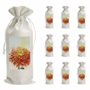 Autumn Flower Wine Bags (Linen)