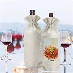 Autumn Flower Wine Bags (Linen)