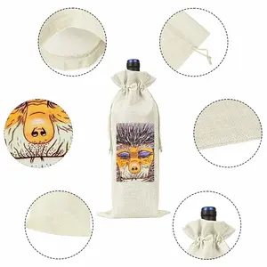 Monkey - Watercolor Animals Wild Interior Decor Gift Ideas Design Asian Wine Bags (Linen)