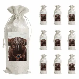 Bull - Red Bull Taurus Animals Buffalo Wild Wine Bags (Linen)