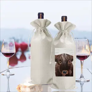 Bull - Red Bull Taurus Animals Buffalo Wild Wine Bags (Linen)