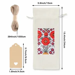 Poppy Flowers In A Pot Wine Bags (Linen)