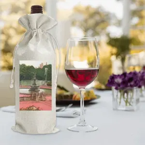 Bethesda Fountain Central Park New York City Wine Bags (Linen)