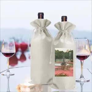 Bethesda Fountain Central Park New York City Wine Bags (Linen)