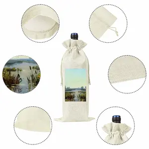 Sunrise Lake With Reeds Wine Bags (Linen)