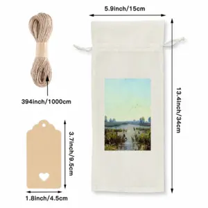 Sunrise Lake With Reeds Wine Bags (Linen)