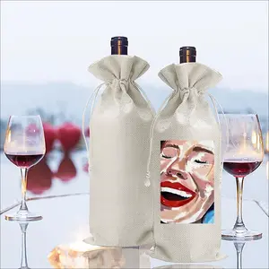 Ginger Woman Smiling Wine Bags (Linen)