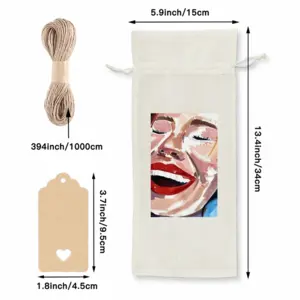 Ginger Woman Smiling Wine Bags (Linen)