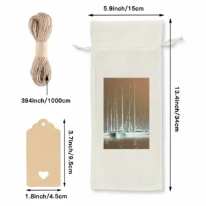 Sailboats In Ocre Wine Bags (Linen)