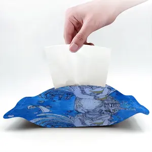 Drawing Ink - Blue Diva Tissue Box (Linen)