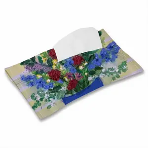 Blue Vase Tissue Box (Linen)