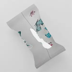 Cat And Butterflies Tissue Box (Linen)