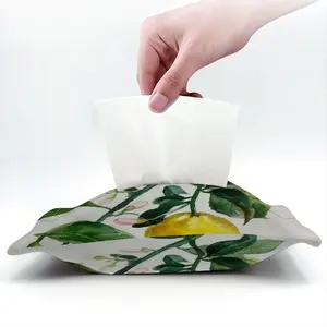 Lemon Branch Tissue Box (Linen)