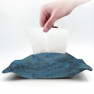 Design In Blue Tissue Box (Linen)