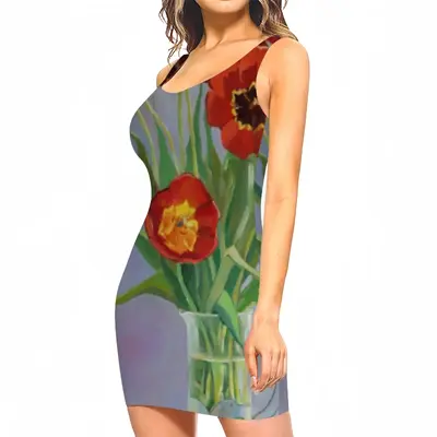 Women Tulips Tank Top Dresses