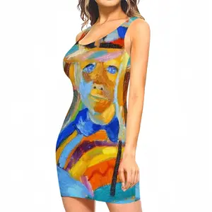 Women Portrait Of A Boy Tank Top Dresses