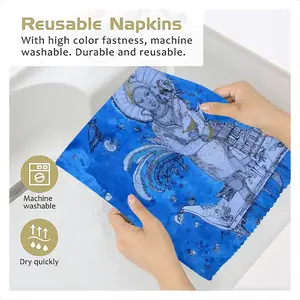 Drawing Ink - Blue Diva Cloth Napkins