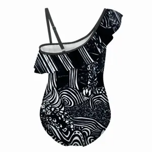 Broccoli Trees Ruffle One Piece Swimsuit