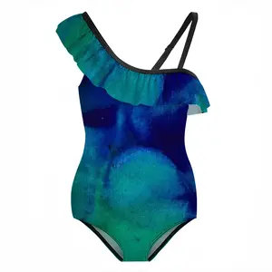 Liquid Blue Ruffle One Piece Swimsuit