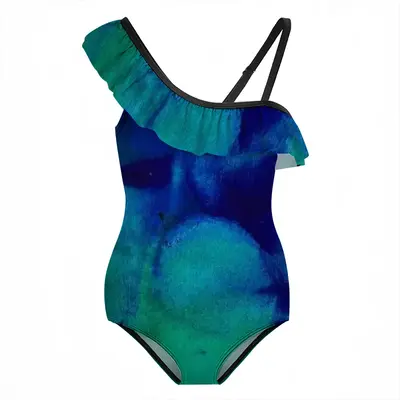 Liquid Blue Ruffle One Piece Swimsuit