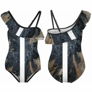 Black Matter Ruffle One Piece Swimsuit