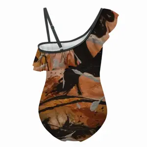 Bronze Vision Ruffle One Piece Swimsuit